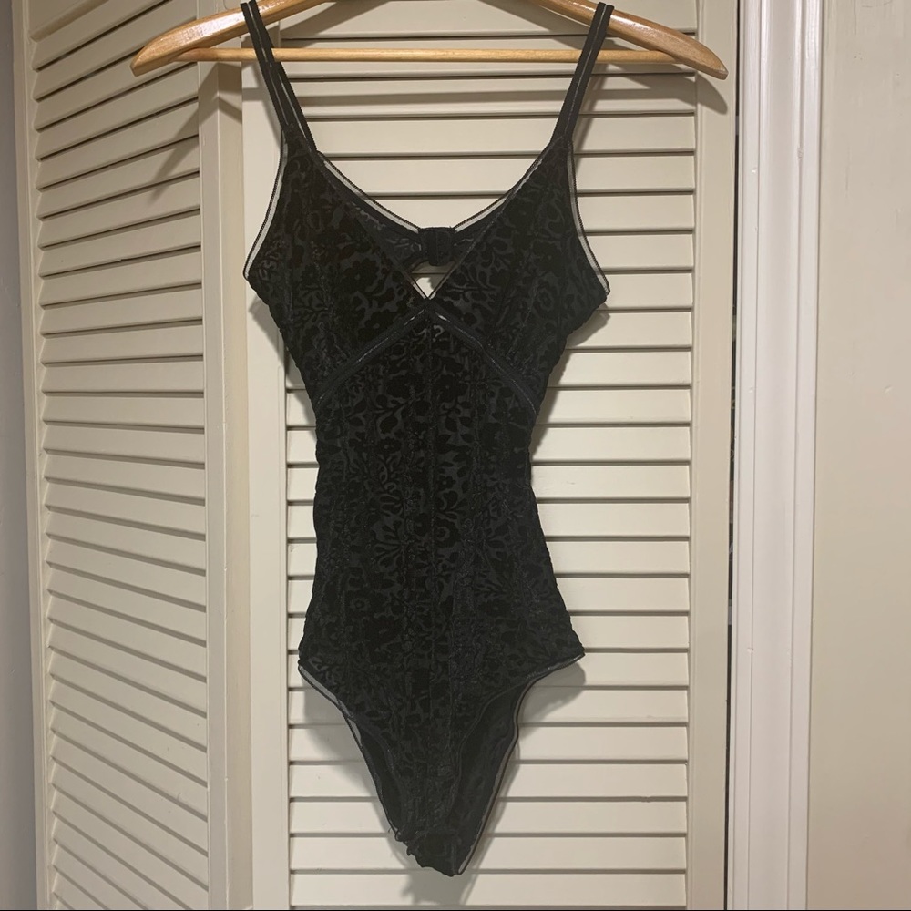 Aerie black velvet bodysuit